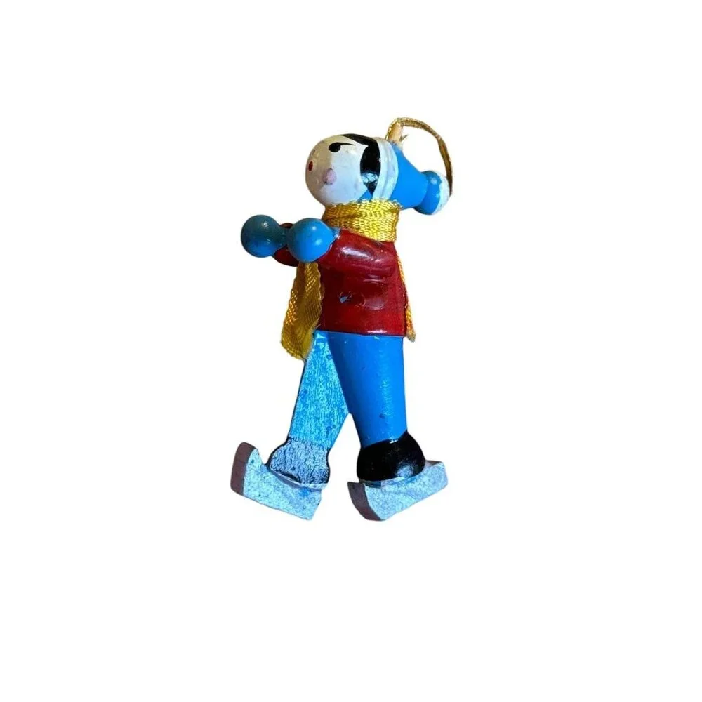 Wooden Ice‎ Skating Ornament Toy Christmas Ornament Classic